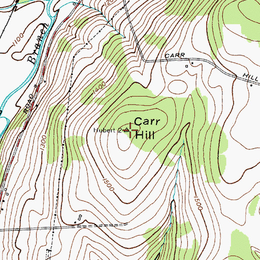 Topographic Map of Carr Hill, NY
