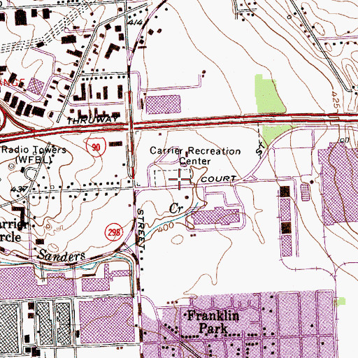 Topographic Map of Carrier Recreation Center, NY