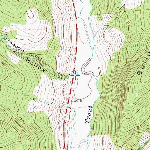 Topographic Map of Carroll Hollow, NY