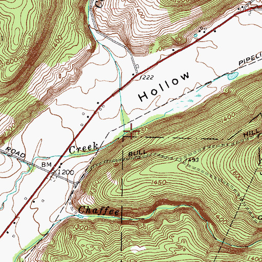 Topographic Map of Carter Creek, NY