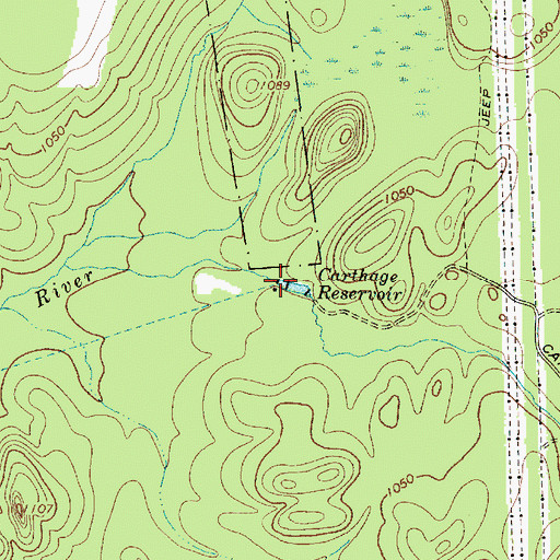 Topographic Map of Carthage Reservoir, NY