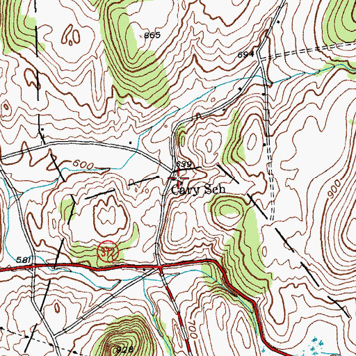 Topographic Map of Cary School (historical), NY