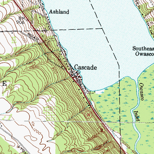 Topographic Map of Cascade, NY