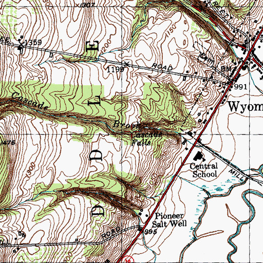 Topographic Map of Cascade Falls, NY