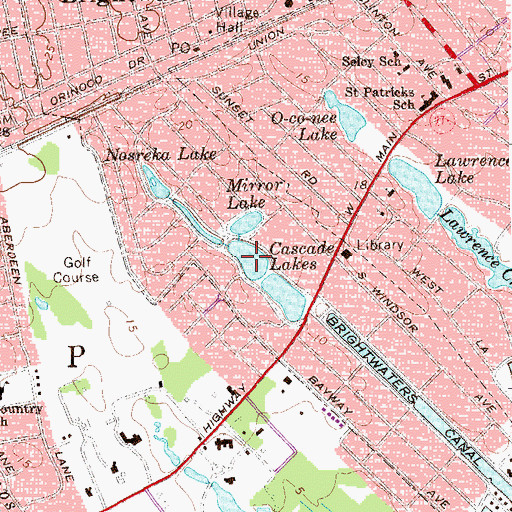 Topographic Map of Cascade Lakes, NY