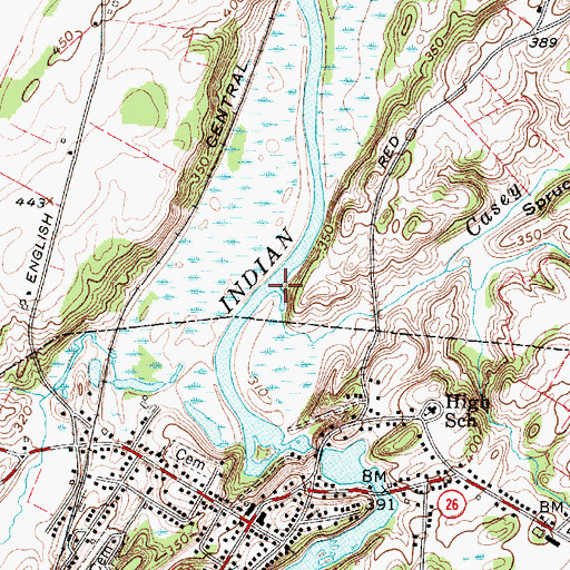 Topographic Map of Casey Creek, NY
