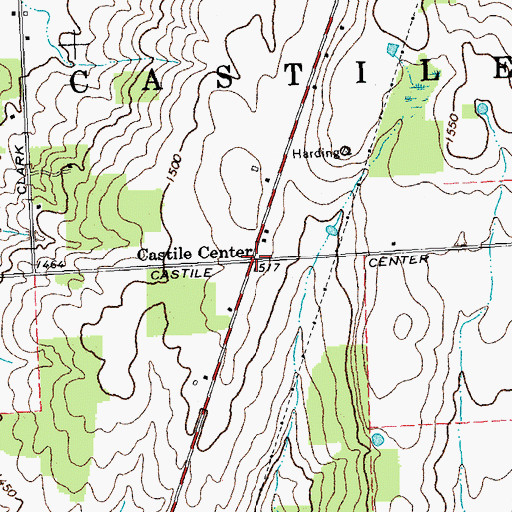 Topographic Map of Castile Center, NY
