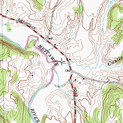Topographic Map of Castle Creek, NY