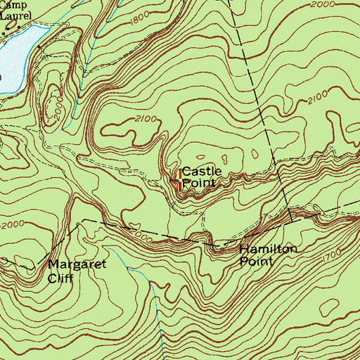 Topographic Map of Castle Point, NY