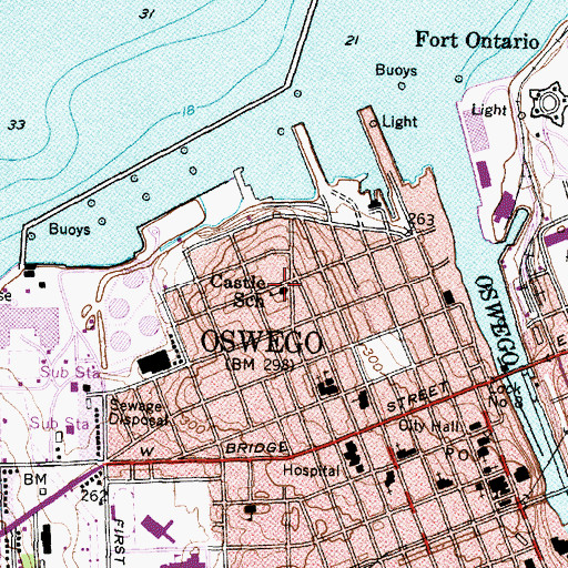 Topographic Map of Castle School (historical), NY