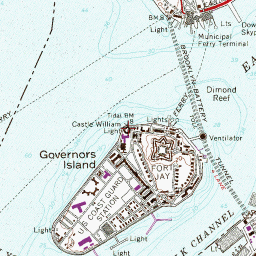 Topographic Map of Castle William Light, NY