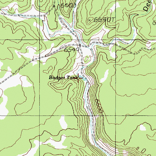 Topographic Map of Badger Tank, AZ