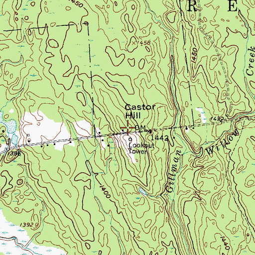 Topographic Map of Castor Hill, NY