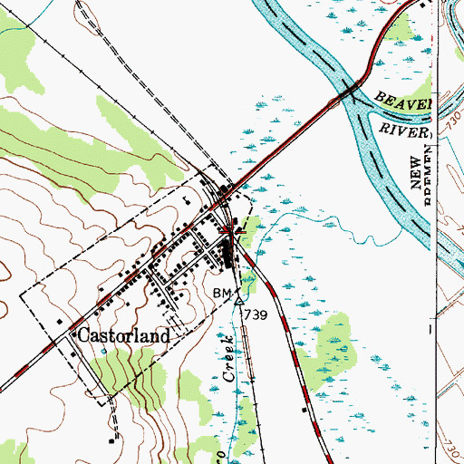 Topographic Map of Castorland, NY