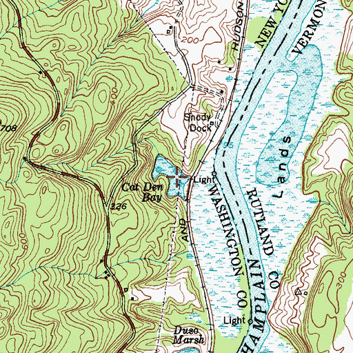Topographic Map of Cat Den Bay, NY