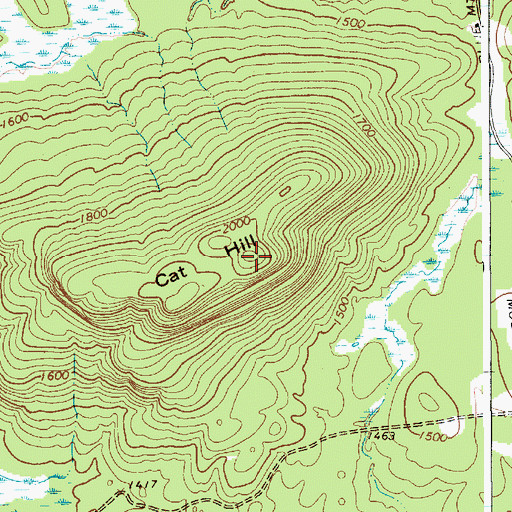 Topographic Map of Cat Hill, NY