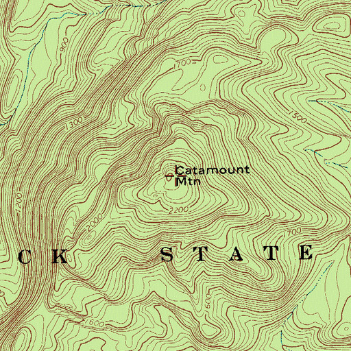 Topographic Map of Catamount Mountain, NY