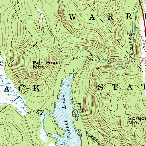 Topographic Map of Cataract Brook, NY