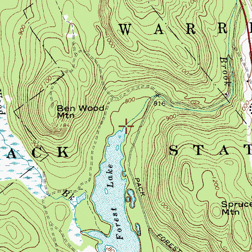 Topographic Map of Cataract Brook, NY