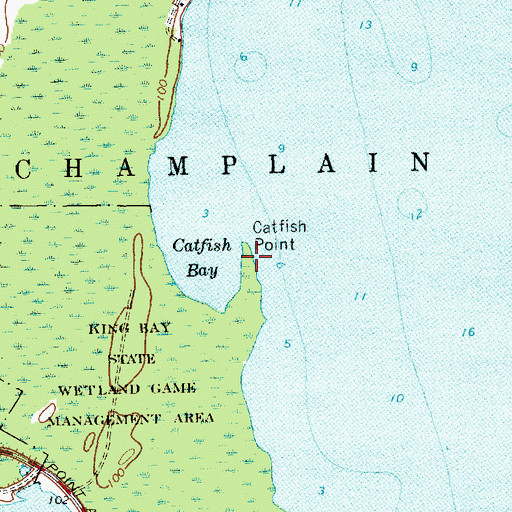 Topographic Map of Catfish Point, NY