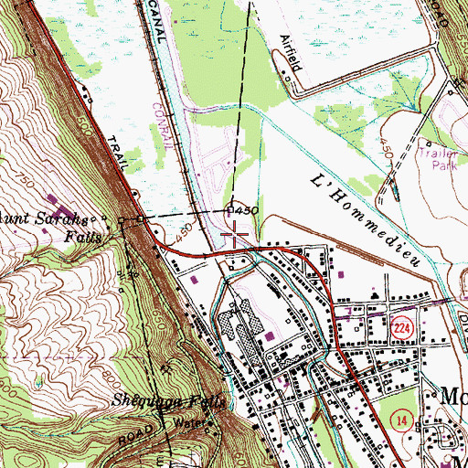 Topographic Map of Catharine Creek, NY