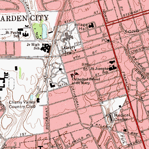 Topographic Map of Cathedral School of Saint Mary (historical), NY