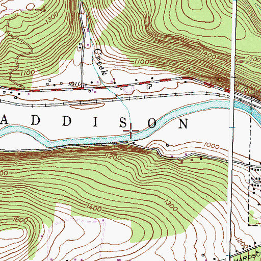 Topographic Map of Catherine Creek, NY