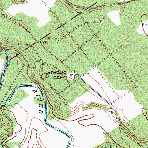 Topographic Map of Catholic Cemetery, NY