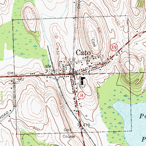 Topographic Map of Cato, NY