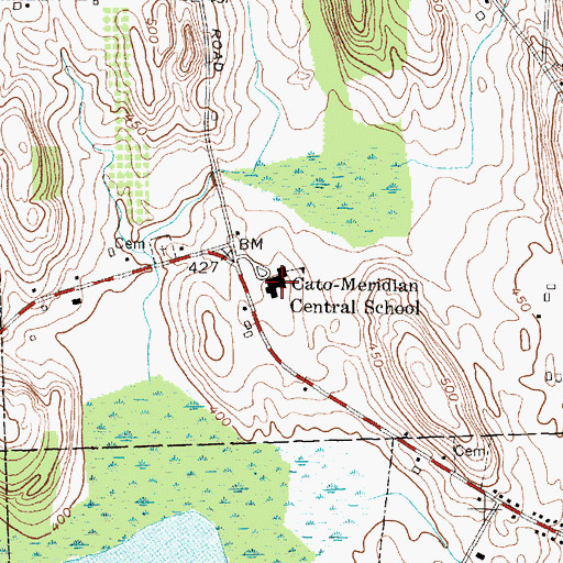 Topographic Map of Cato - Meridian Middle School, NY