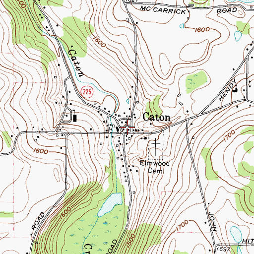 Topographic Map of Caton, NY