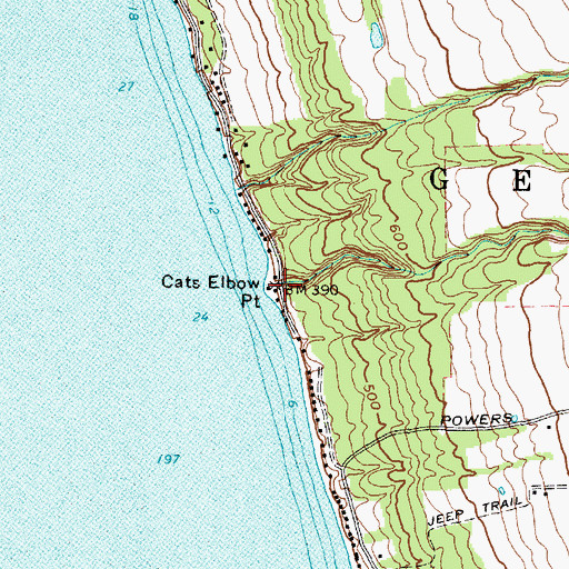 Topographic Map of Cats Elbow Point, NY