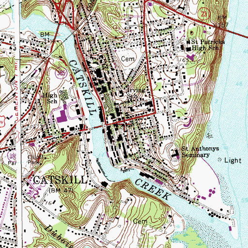 Topographic Map of Catskill, NY