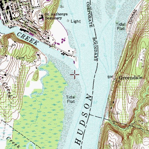Topographic Map of Catskill Creek, NY