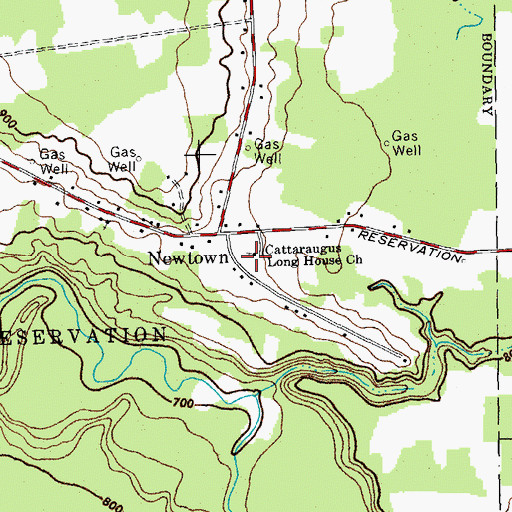 Topographic Map of Cattaraugus Long House Church, NY