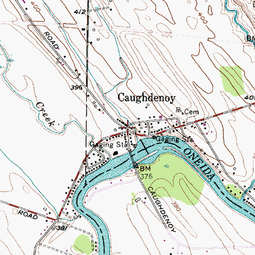 Topographic Map of Caughdenoy, NY