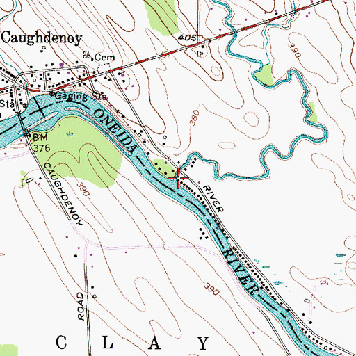 Topographic Map of Caughdenoy Creek, NY