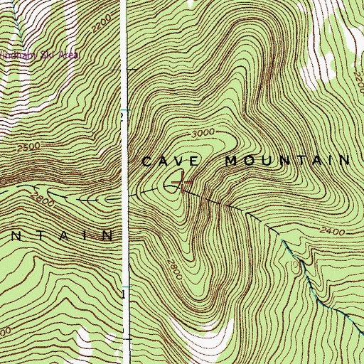 Topographic Map of Cave Mountain, NY