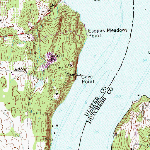 Topographic Map of Cave Point, NY