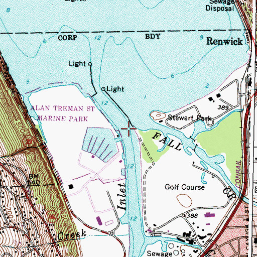 Topographic Map of Cayuga Inlet, NY