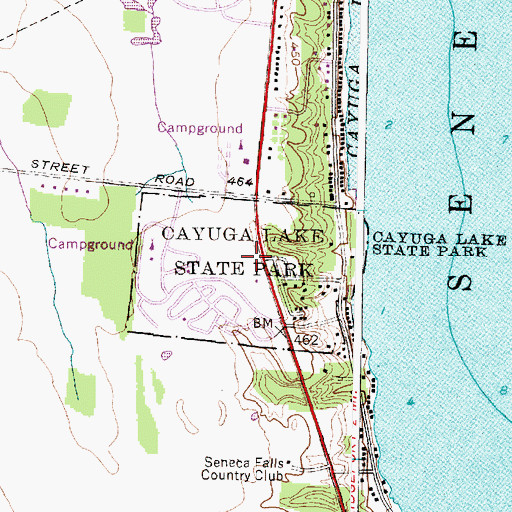 Topographic Map of Cayuga Lake State Park, NY