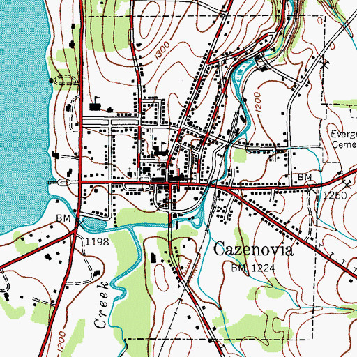 Topographic Map of Cazenovia, NY