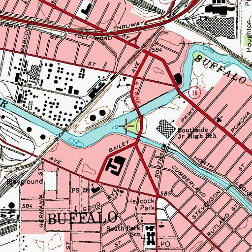 Topographic Map of Cazenovia Creek, NY