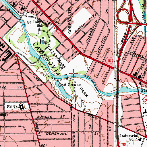 Topographic Map of Cazenovia Park, NY