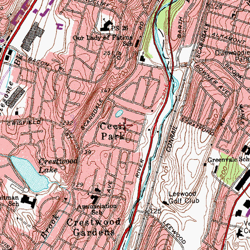 Topographic Map of Cecil Park, NY