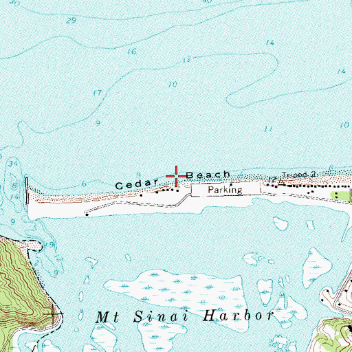 Topographic Map of Cedar Beach, NY