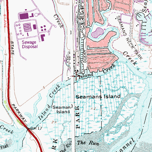 Topographic Map of Cedar Creek, NY