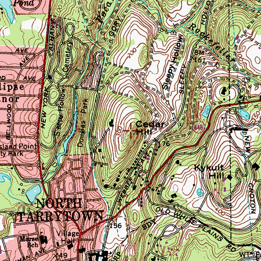 Topographic Map of Cedar Hill, NY