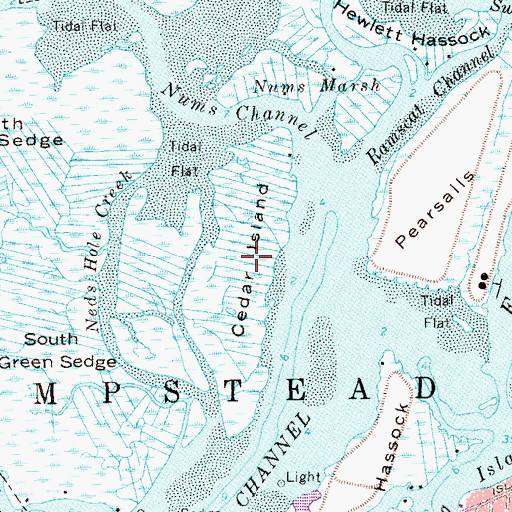 Topographic Map of Cedar Island, NY