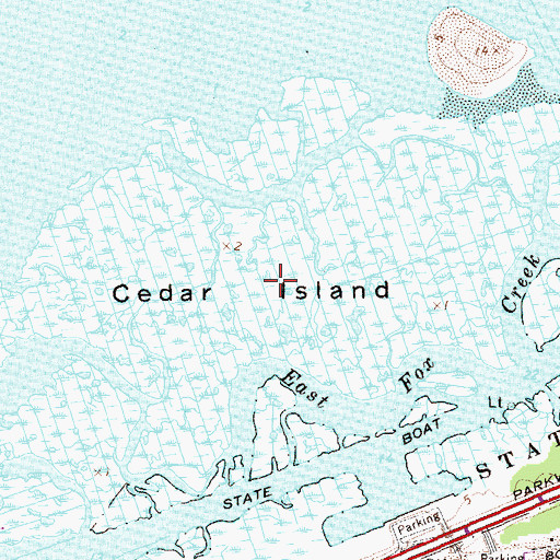 Topographic Map of Cedar Island, NY